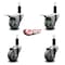 Service Caster 3'' Gray Poly Swivel 1-1/8'' Expanding Stem Caster Set 2 Total Lock Brakes, 4PK SCC-EXTTL20S314-PPUB-2-S-2-118 - alternate 2